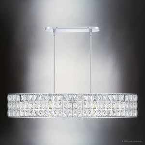 Urban Ambiance - Chandelier - UQL6130 Cosmopolitan Indoor Chandelier, 8.25''H x 42.00''W x 10.50''Dep, Polished Chrome Finish, Casselton Collection - 