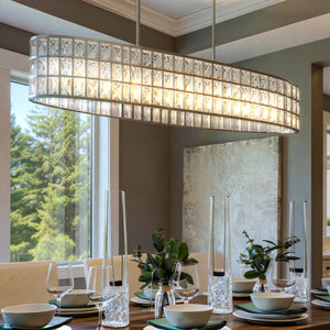 Urban Ambiance - Chandelier - UQL6130 Cosmopolitan Indoor Chandelier, 8.25''H x 42.00''W x 10.50''Dep, Polished Chrome Finish, Casselton Collection - 