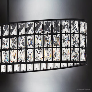 Urban Ambiance - Chandelier - UQL6131 Cosmopolitan Indoor Chandelier, 8.25''H x 42.00''W x 10.50''Dep, Matte Black Finish, Casselton Collection - 