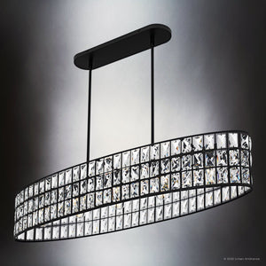 Urban Ambiance - Chandelier - UQL6131 Cosmopolitan Indoor Chandelier, 8.25''H x 42.00''W x 10.50''Dep, Matte Black Finish, Casselton Collection - 