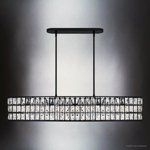 Urban Ambiance - Chandelier - UQL6131 Cosmopolitan Indoor Chandelier, 8.25''H x 42.00''W x 10.50''Dep, Matte Black Finish, Casselton Collection - 