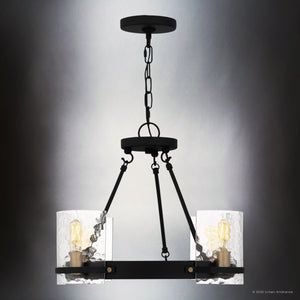 Urban Ambiance - Chandelier - UQL6141 Tuscan Indoor Chandelier, 14.25''H x 20.00''W x 20.00''Dep, Matte Black Finish, Lenexa Collection - 