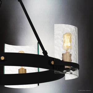 Urban Ambiance - Chandelier - UQL6141 Tuscan Indoor Chandelier, 14.25''H x 20.00''W x 20.00''Dep, Matte Black Finish, Lenexa Collection - 
