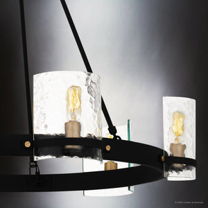 Urban Ambiance - Chandelier - UQL6142 Tuscan Indoor Chandelier, 24.00''H x 28.25''W x 28.25''Dep, Matte Black Finish, Lenexa Collection - 