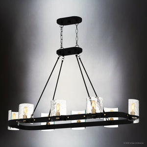 Urban Ambiance - Chandelier - UQL6143 Tuscan Indoor Chandelier, 25.00''H x 42.00''W x 18.00''Dep, Matte Black Finish, Lenexa Collection - 