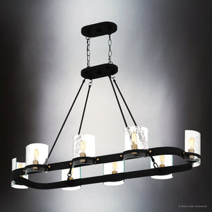 Urban Ambiance - Chandelier - UQL6143 Tuscan Indoor Chandelier, 25.00''H x 42.00''W x 18.00''Dep, Matte Black Finish, Lenexa Collection - 