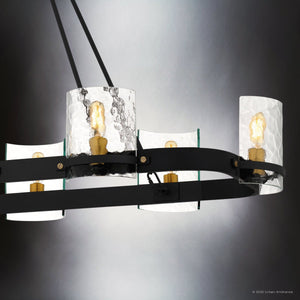 Urban Ambiance - Chandelier - UQL6143 Tuscan Indoor Chandelier, 25.00''H x 42.00''W x 18.00''Dep, Matte Black Finish, Lenexa Collection - 