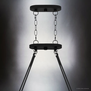 Urban Ambiance - Chandelier - UQL6143 Tuscan Indoor Chandelier, 25.00''H x 42.00''W x 18.00''Dep, Matte Black Finish, Lenexa Collection - 