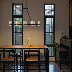 Urban Ambiance - Chandelier - UQL6143 Tuscan Indoor Chandelier, 25.00''H x 42.00''W x 18.00''Dep, Matte Black Finish, Lenexa Collection - 