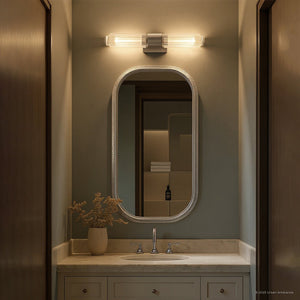 Urban Ambiance - Bath Light - UQL6160 Urban Loft Indoor Bath Light, 4.50''H x 23.50''W x 5.00''Dep, Brushed Nickel Finish, Burien Collection - 