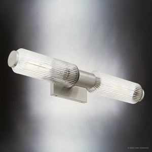 Urban Ambiance - Bath Light - UQL6160 Urban Loft Indoor Bath Light, 4.50''H x 23.50''W x 5.00''Dep, Brushed Nickel Finish, Burien Collection - 