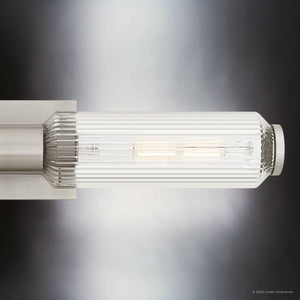 Urban Ambiance - Bath Light - UQL6160 Urban Loft Indoor Bath Light, 4.50''H x 23.50''W x 5.00''Dep, Brushed Nickel Finish, Burien Collection - 