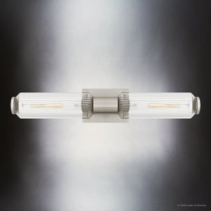 Urban Ambiance - Bath Light - UQL6160 Urban Loft Indoor Bath Light, 4.50''H x 23.50''W x 5.00''Dep, Brushed Nickel Finish, Burien Collection - 