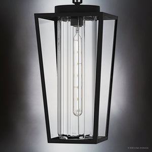 Urban Ambiance - Pendant - UQL6170 Traditional Indoor Pendant, 18.75''H x 8.50''W x 8.50''Dep, Matte Black Finish, Monroe Collection - 