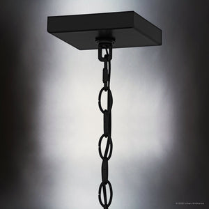 Urban Ambiance - Pendant - UQL6170 Traditional Indoor Pendant, 18.75''H x 8.50''W x 8.50''Dep, Matte Black Finish, Monroe Collection - 