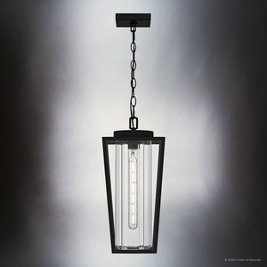 Urban Ambiance - Pendant - UQL6170 Traditional Indoor Pendant, 18.75''H x 8.50''W x 8.50''Dep, Matte Black Finish, Monroe Collection - 