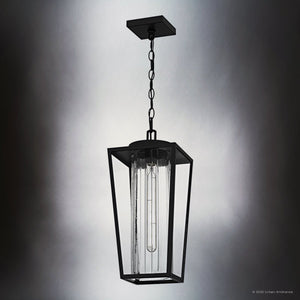 Urban Ambiance - Pendant - UQL6170 Traditional Indoor Pendant, 18.75''H x 8.50''W x 8.50''Dep, Matte Black Finish, Monroe Collection - 