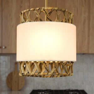 Urban Ambiance - Pendant - UQL6190 Bohemian Indoor Pendant, 10.25''H x 10.00''W x 10.00''Dep, Brushed Gold Finish, Edina Collection - 