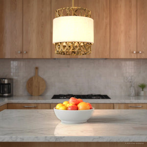 Urban Ambiance - Pendant - UQL6190 Bohemian Indoor Pendant, 10.25''H x 10.00''W x 10.00''Dep, Brushed Gold Finish, Edina Collection - 
