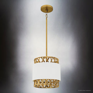 Urban Ambiance - Pendant - UQL6190 Bohemian Indoor Pendant, 10.25''H x 10.00''W x 10.00''Dep, Brushed Gold Finish, Edina Collection - 