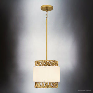 Urban Ambiance - Pendant - UQL6190 Bohemian Indoor Pendant, 10.25''H x 10.00''W x 10.00''Dep, Brushed Gold Finish, Edina Collection - 