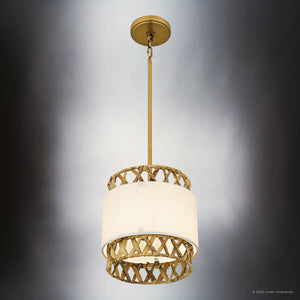 Urban Ambiance - Pendant - UQL6190 Bohemian Indoor Pendant, 10.25''H x 10.00''W x 10.00''Dep, Brushed Gold Finish, Edina Collection - 