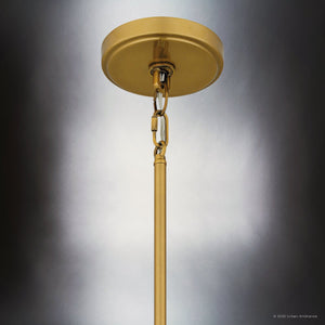 Urban Ambiance - Pendant - UQL6190 Bohemian Indoor Pendant, 10.25''H x 10.00''W x 10.00''Dep, Brushed Gold Finish, Edina Collection - 