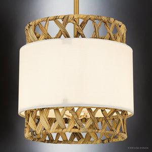 Urban Ambiance - Pendant - UQL6190 Bohemian Indoor Pendant, 10.25''H x 10.00''W x 10.00''Dep, Brushed Gold Finish, Edina Collection - 