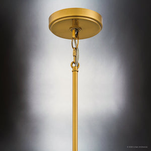 Urban Ambiance - Pendant - UQL6191 Bohemian Indoor Pendant, 10.25''H x 24.00''W x 24.00''Dep, Brushed Gold Finish, Edina Collection - 