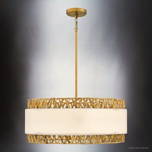 Urban Ambiance - Pendant - UQL6191 Bohemian Indoor Pendant, 10.25''H x 24.00''W x 24.00''Dep, Brushed Gold Finish, Edina Collection - 