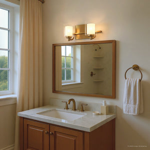 Urban Ambiance - Bath Light - UQL6200 Modern Indoor Bath Light, 6.00''H x 13.00''W x 6.25''Dep, Brushed Gold Finish, Napa Collection - 