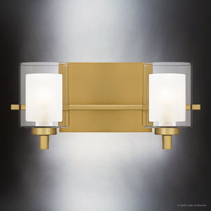 Urban Ambiance - Bath Light - UQL6200 Modern Indoor Bath Light, 6.00''H x 13.00''W x 6.25''Dep, Brushed Gold Finish, Napa Collection - 