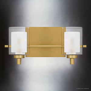 Urban Ambiance - Bath Light - UQL6200 Modern Indoor Bath Light, 6.00''H x 13.00''W x 6.25''Dep, Brushed Gold Finish, Napa Collection - 