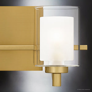 Urban Ambiance - Bath Light - UQL6200 Modern Indoor Bath Light, 6.00''H x 13.00''W x 6.25''Dep, Brushed Gold Finish, Napa Collection - 