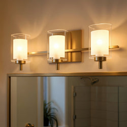 Urban Ambiance - Bath Light - UQL6201 Modern Indoor Bath Light, 6.00''H x 21.00''W x 6.25''Dep, Brushed Gold Finish, Napa Collection - 