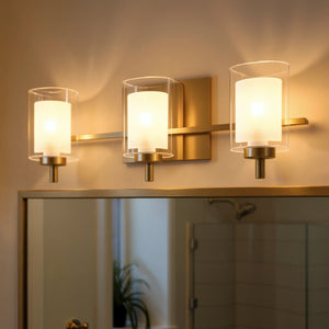 Urban Ambiance - Bath Light - UQL6201 Modern Indoor Bath Light, 6.00''H x 21.00''W x 6.25''Dep, Brushed Gold Finish, Napa Collection - 