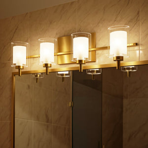 Urban Ambiance - Bath Light - UQL6202 Modern Indoor Bath Light, 6.00''H x 29.00''W x 6.25''Dep, Brushed Gold Finish, Napa Collection - 