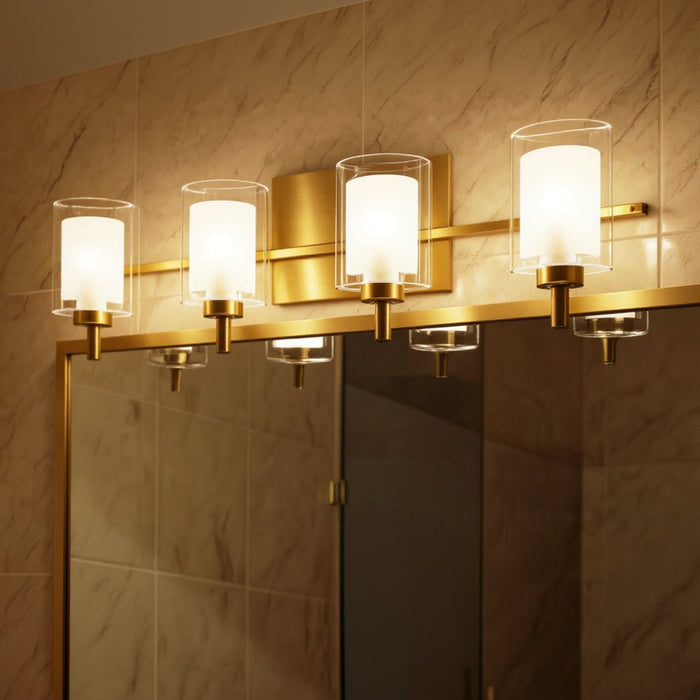 UQL6202 Modern Indoor Bath Light, 6.00''H x 29.00''W x 6.25''Dep, Brushed Gold Finish, Napa Collection