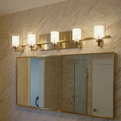Urban Ambiance - Bath Light - UQL6203 Modern Indoor Bath Light, 6.00''H x 42.00''W x 6.25''Dep, Brushed Gold Finish, Napa Collection - 