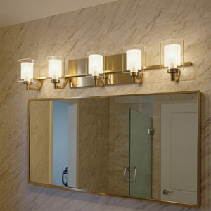 Urban Ambiance - Bath Light - UQL6203 Modern Indoor Bath Light, 6.00''H x 42.00''W x 6.25''Dep, Brushed Gold Finish, Napa Collection - 