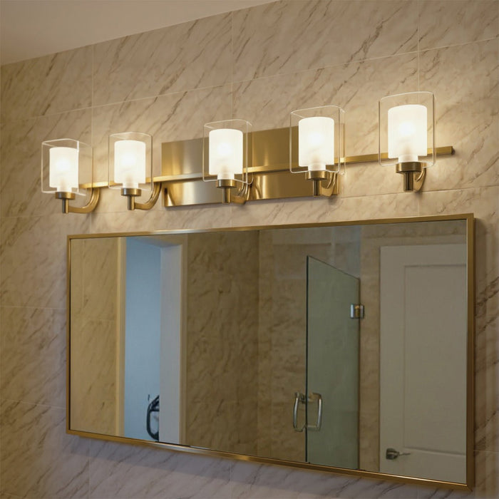 UQL6203 Modern Indoor Bath Light, 6.00''H x 42.00''W x 6.25''Dep, Brushed Gold Finish, Napa Collection