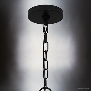 Urban Ambiance - Chandelier - UQL6210 Glam Indoor Chandelier, 29.25''H x 26.50''W x 26.50''Dep, Matte Black Finish, Caldwell Collection - 