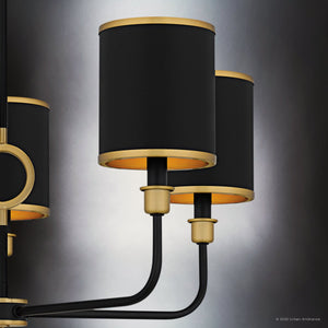Urban Ambiance - Chandelier - UQL6210 Glam Indoor Chandelier, 29.25''H x 26.50''W x 26.50''Dep, Matte Black Finish, Caldwell Collection - 