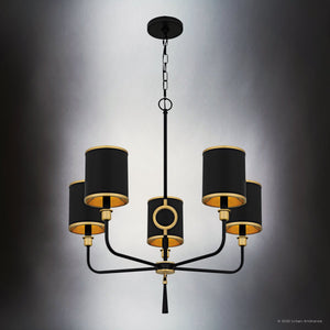 Urban Ambiance - Chandelier - UQL6210 Glam Indoor Chandelier, 29.25''H x 26.50''W x 26.50''Dep, Matte Black Finish, Caldwell Collection - 