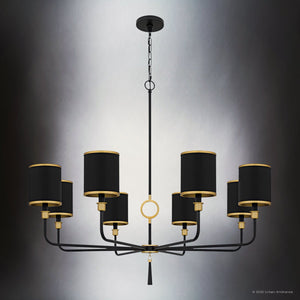 Urban Ambiance - Chandelier - UQL6211 Glam Indoor Chandelier, 35.00''H x 40.00''W x 40.00''Dep, Matte Black Finish, Caldwell Collection - 