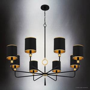 Urban Ambiance - Chandelier - UQL6211 Glam Indoor Chandelier, 35.00''H x 40.00''W x 40.00''Dep, Matte Black Finish, Caldwell Collection - 