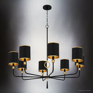 Urban Ambiance - Chandelier - UQL6211 Glam Indoor Chandelier, 35.00''H x 40.00''W x 40.00''Dep, Matte Black Finish, Caldwell Collection - 