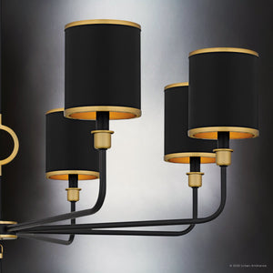 Urban Ambiance - Chandelier - UQL6211 Glam Indoor Chandelier, 35.00''H x 40.00''W x 40.00''Dep, Matte Black Finish, Caldwell Collection - 