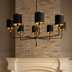 Urban Ambiance - Chandelier - UQL6211 Glam Indoor Chandelier, 35.00''H x 40.00''W x 40.00''Dep, Matte Black Finish, Caldwell Collection - 