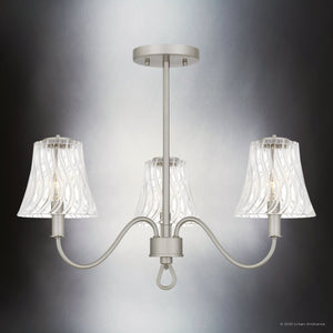 Urban Ambiance - Ceiling Light - UQL6230 Traditional Indoor Ceiling Light, 17.50''H x 21.75''W x 21.75''Dep, Brushed Nickel Finish, Parker Collection - 